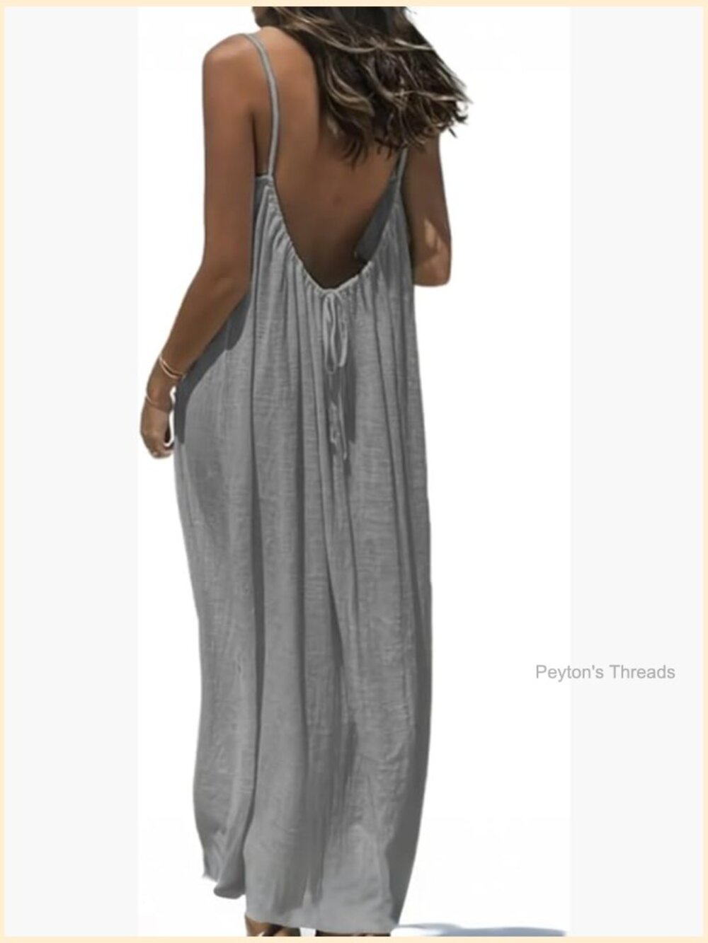 Sleeveless Backless Cami Sundress - Flowy Shift Dress for Casual Summer